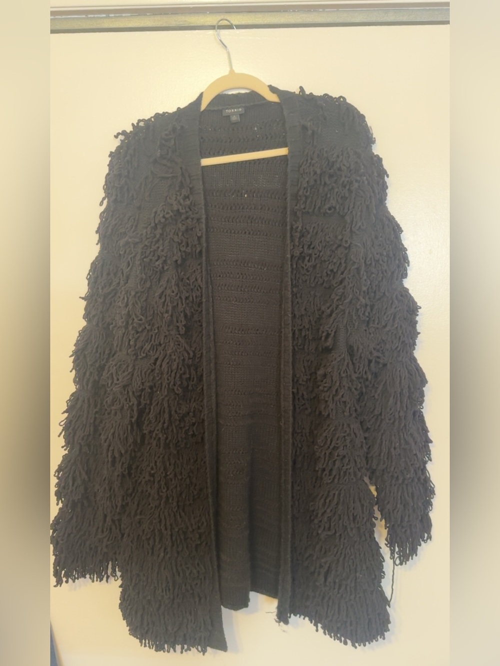 torrid Black Shaggy Open-Front Cardigan